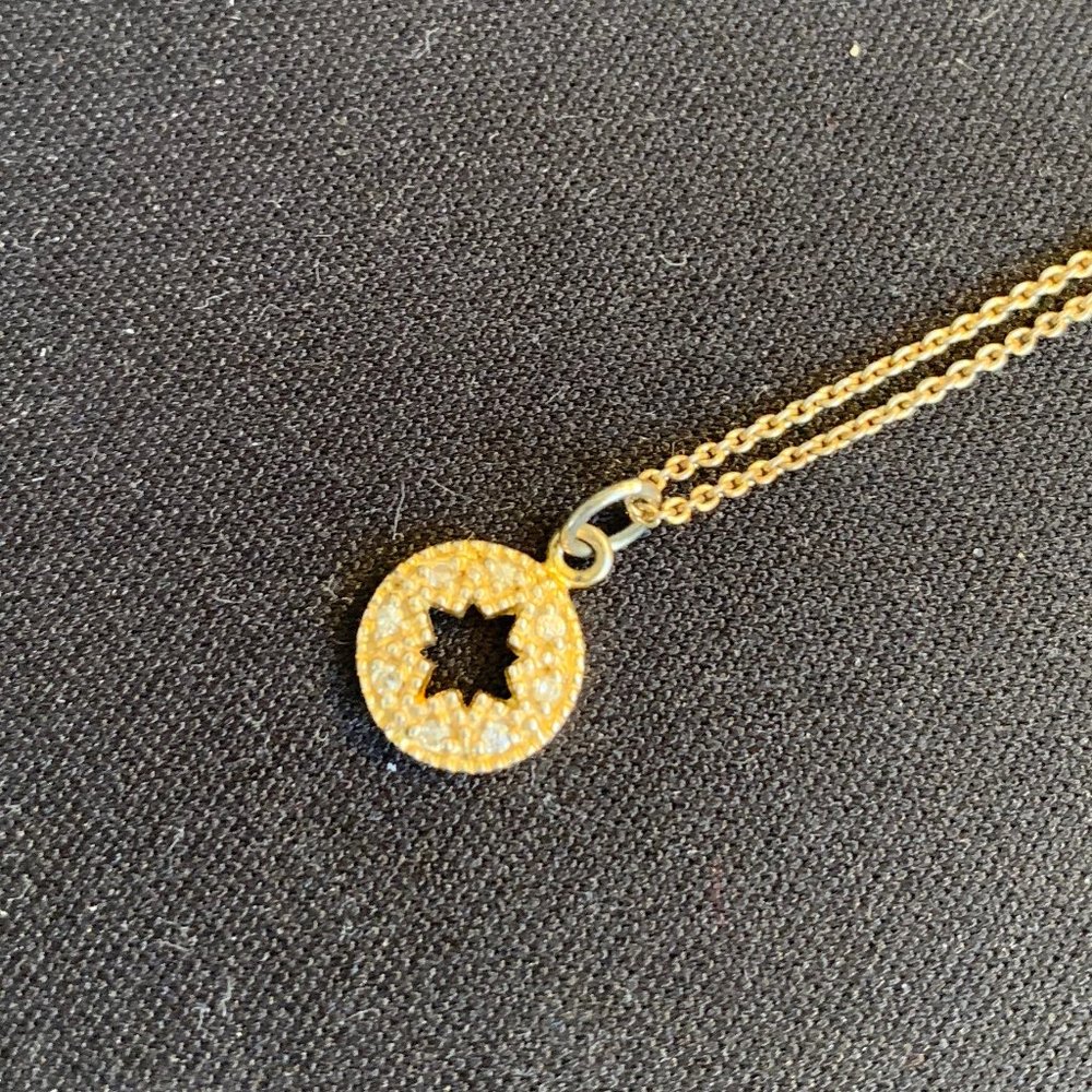 Gold Plated Dainty Star Circle Necklace
